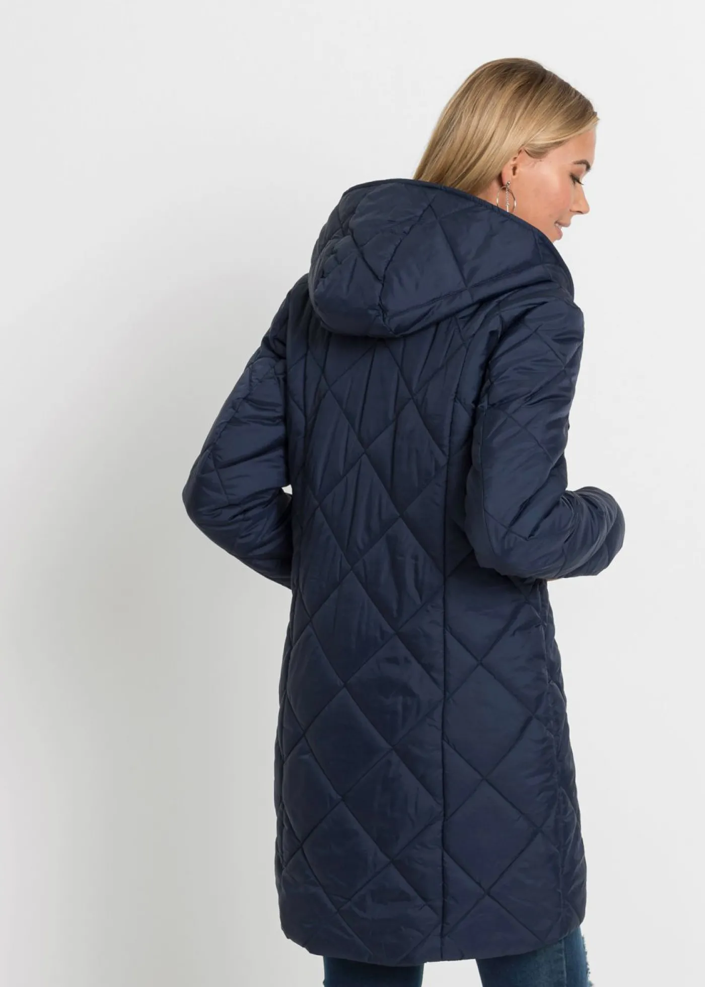bonprix bonprix Abrigo guateado en dos colores Azul marino-rojo oscuro Best