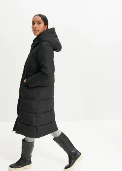 bonprix bonprix Abrigo guateado oversize Negro Sale