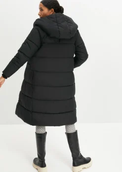bonprix bonprix Abrigo guateado oversize Negro Sale