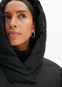 bonprix bonprix Abrigo guateado oversize Negro Sale