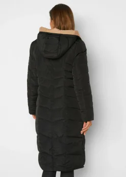 bonprix bonprix Abrigo guateado reversible Negro-capuchino Best
