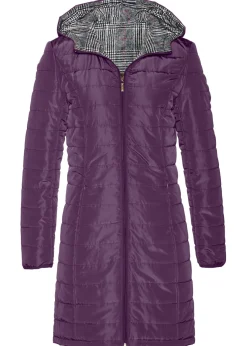 bonprix bonprix Abrigo guateado reversible Lila oscuro Discount