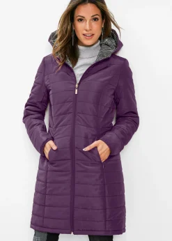 bonprix bonprix Abrigo guateado reversible Lila oscuro Discount