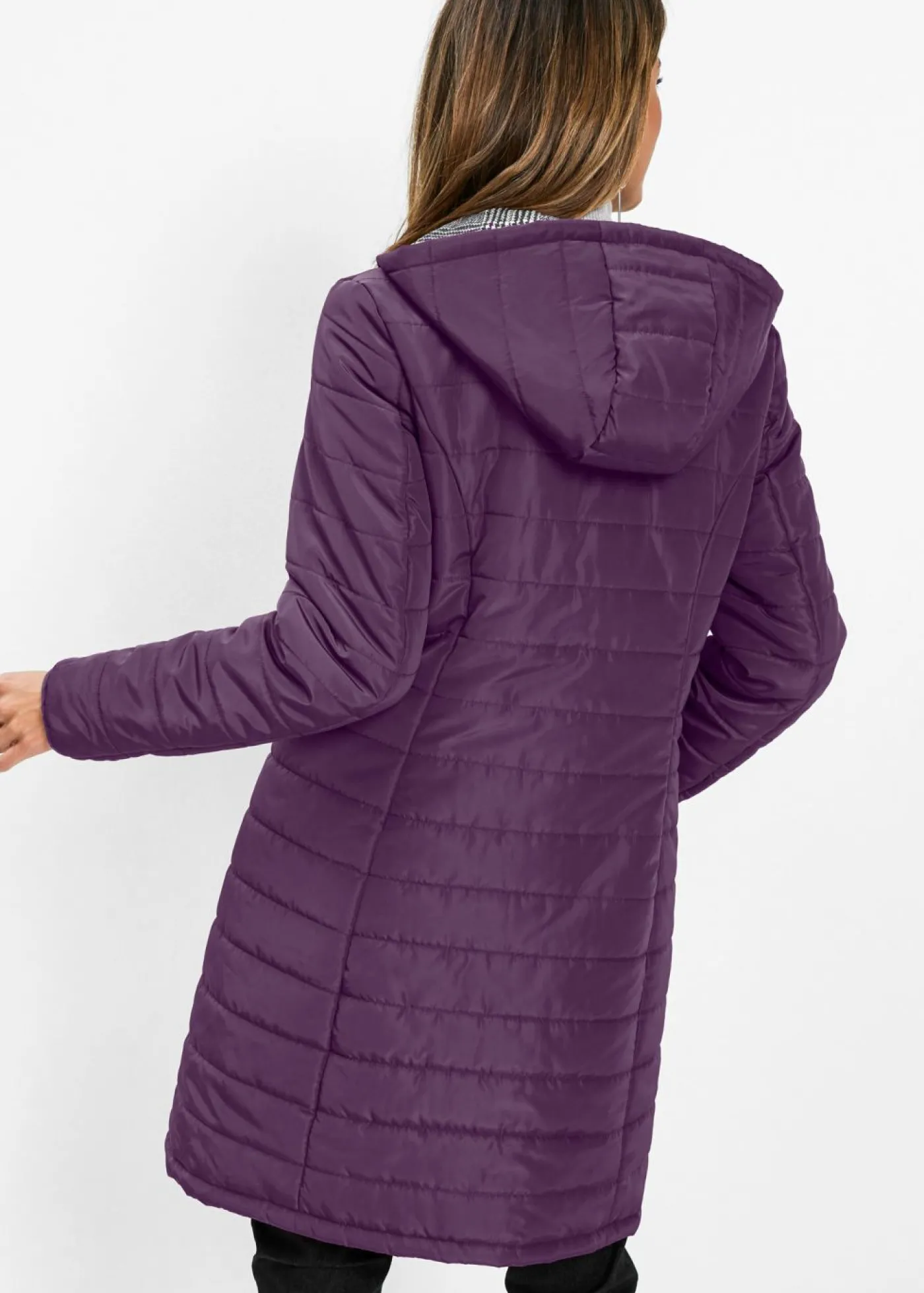 bonprix bonprix Abrigo guateado reversible Lila oscuro Discount