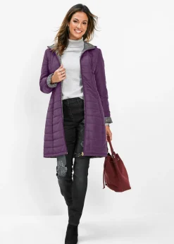 bonprix bonprix Abrigo guateado reversible Lila oscuro Discount