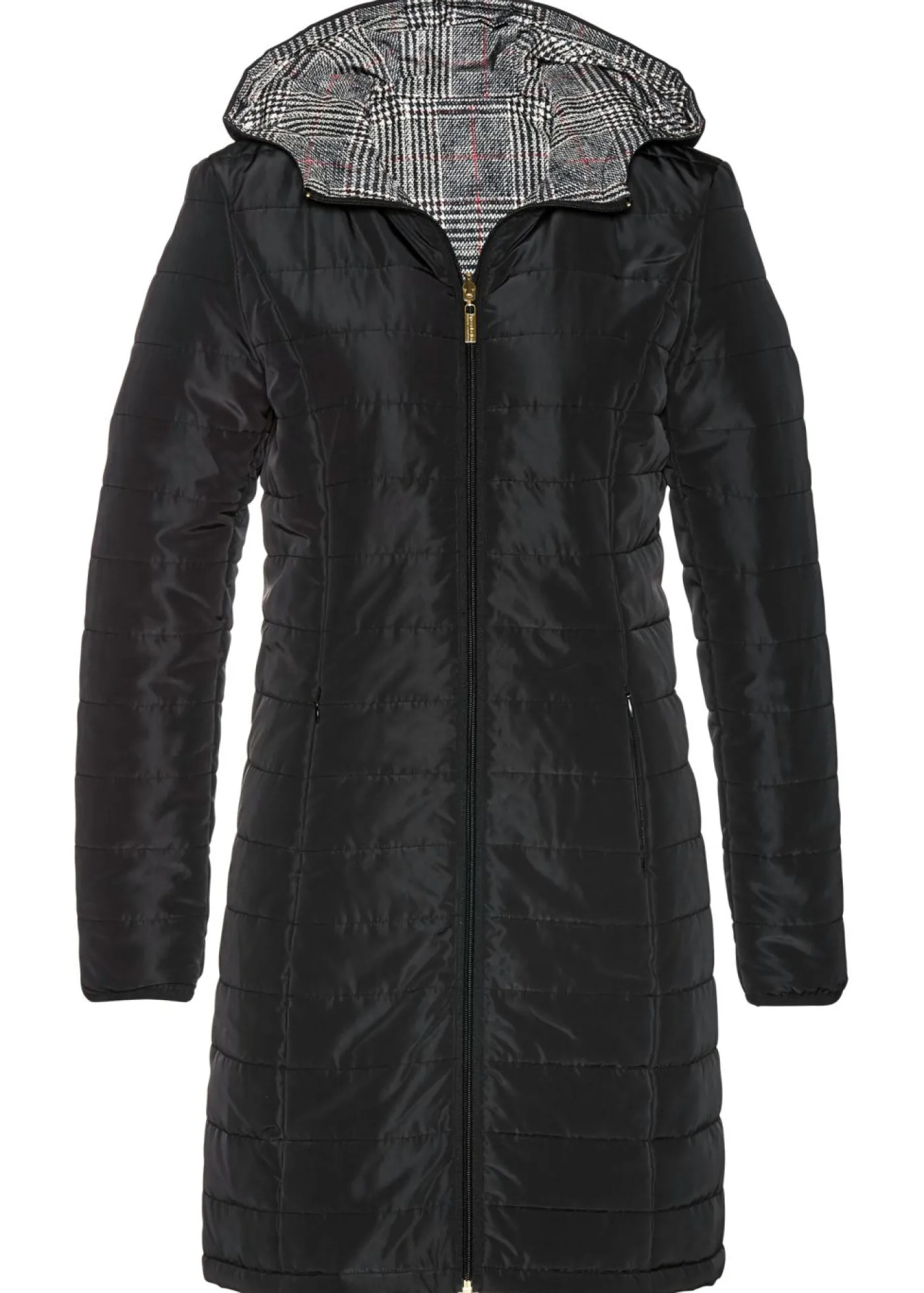 bonprix bonprix Abrigo guateado reversible Negro Clearance