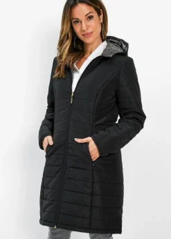 bonprix bonprix Abrigo guateado reversible Negro Clearance