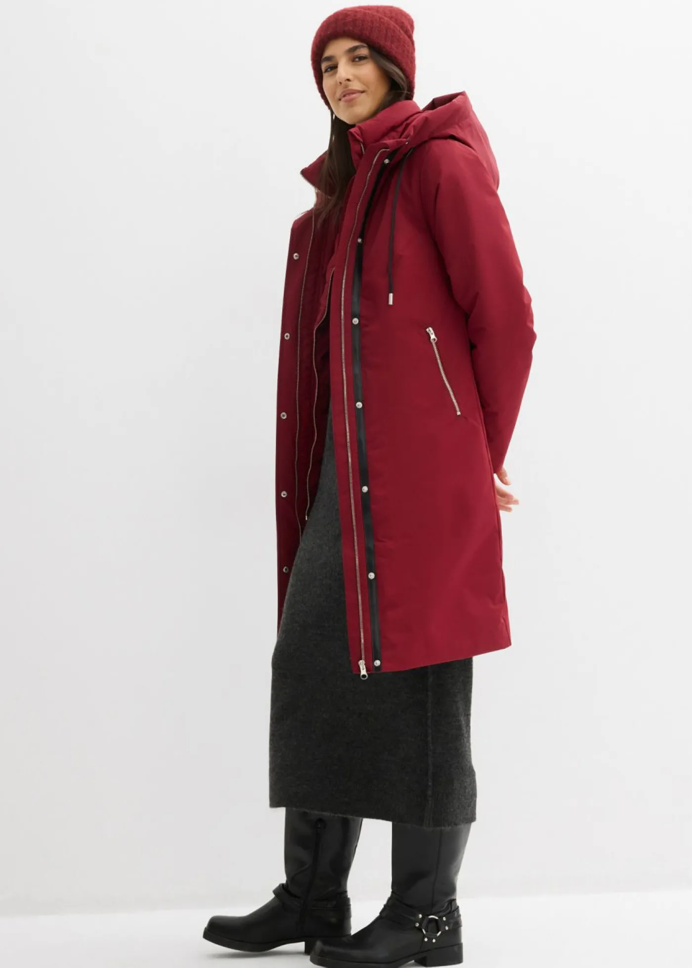 bonprix bonprix Abrigo impermeable 2 en 1 para exteriores Rojo Discount