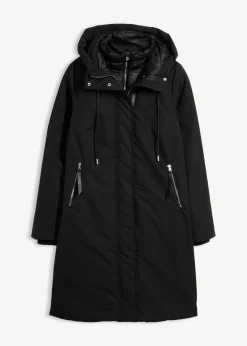 bonprix bonprix Abrigo impermeable 2 en 1 para exteriores Negro Clearance