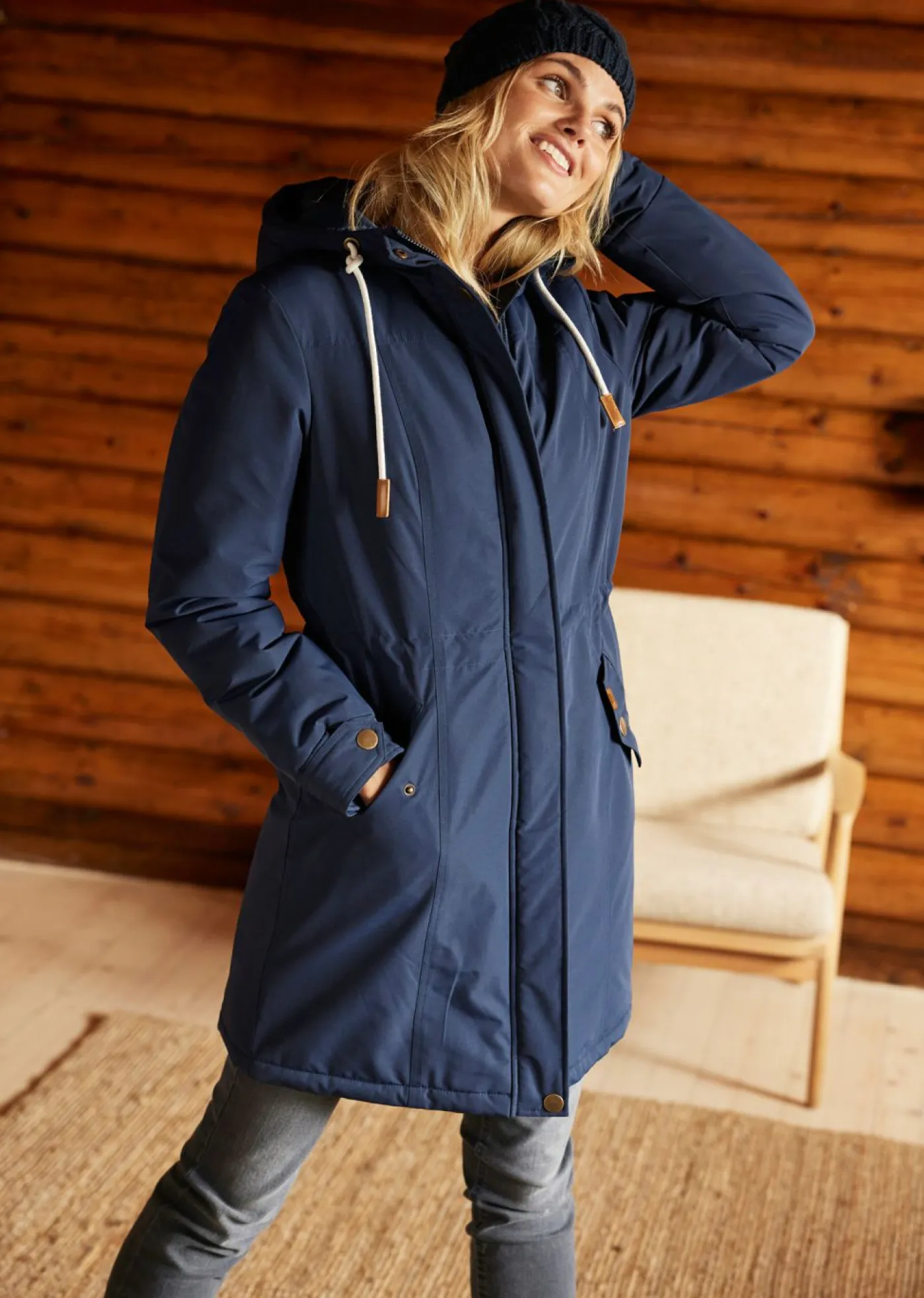 bonprix bonprix Abrigo impermeable para exteriores Azul marino
