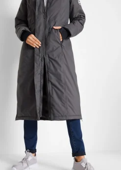 bonprix bonprix Abrigo impermeable para exteriores con pelo sintético pizarra Best