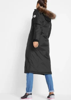 bonprix bonprix Abrigo impermeable para exteriores con pelo sintético Negro Outlet