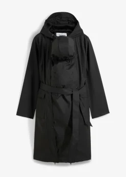 bonprix bonprix Abrigo impermeable y cortavientos 3 en 1 premamá y de porteo con dos insertos Negro Discount