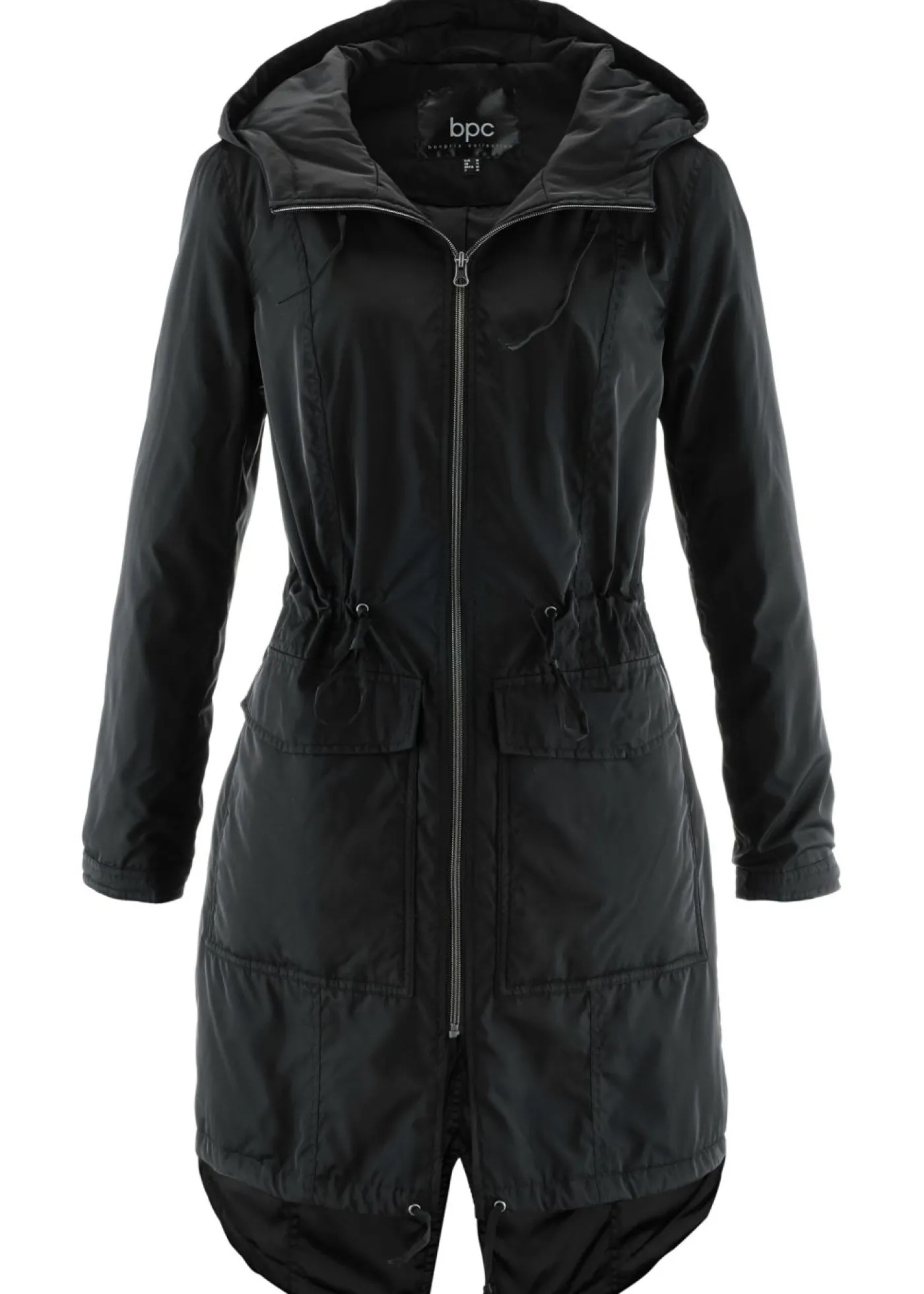 bonprix bonprix Abrigo ligeramente acolchado con cordón Negro Best