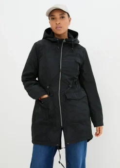 bonprix bonprix Abrigo ligeramente acolchado con cordón Negro Best