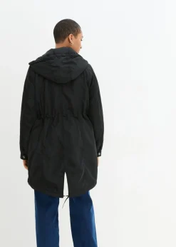 bonprix bonprix Abrigo ligeramente acolchado con cordón Negro Best