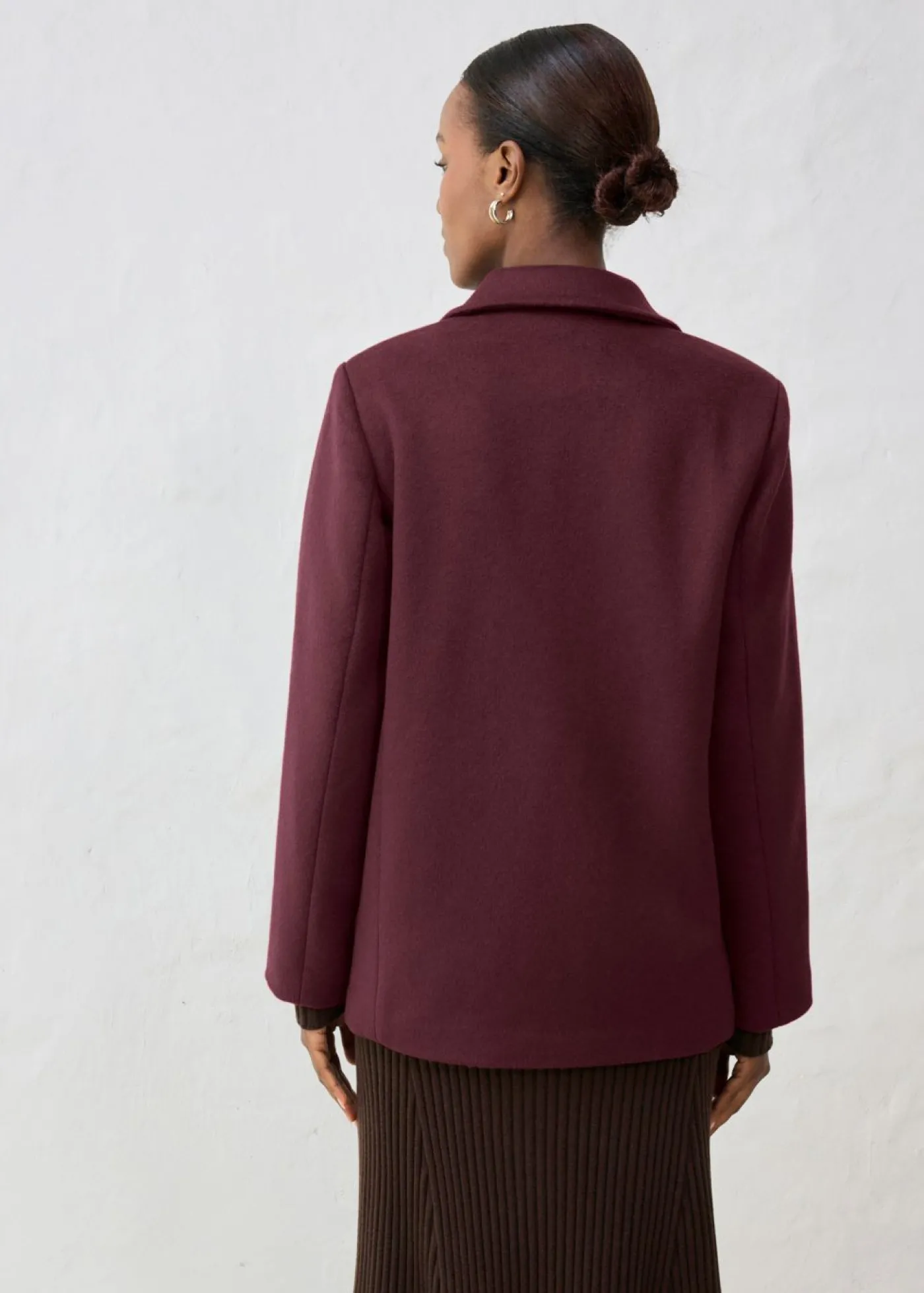 bonprix bonprix Abrigo marinero de lana rojo burdeos Clearance