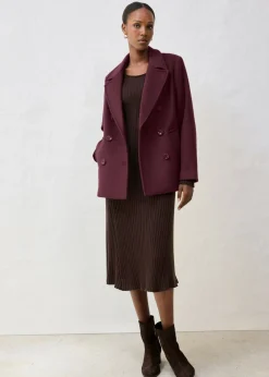 bonprix bonprix Abrigo marinero de lana rojo burdeos Clearance