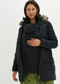 bonprix bonprix Abrigo para portabebés/chaqueta premamá para el embarazo y después del embarazo Negro Sale
