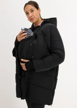 bonprix bonprix Abrigo premamá 3 en 1 con inserto de porteo Negro Clearance