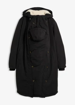 bonprix bonprix Abrigo premamá guateado 3 en 1 con inserto de porteo negro/blanco lana/marrón Online
