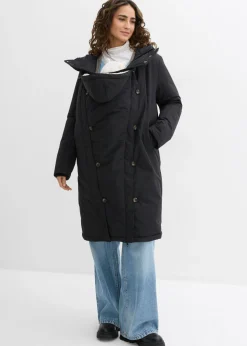 bonprix bonprix Abrigo premamá guateado 3 en 1 con inserto de porteo negro/blanco lana/marrón Online
