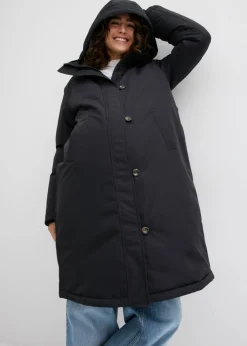 bonprix bonprix Abrigo premamá guateado 3 en 1 con inserto de porteo negro/blanco lana/marrón Online