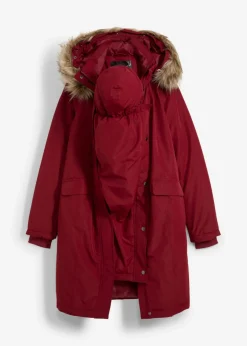 bonprix bonprix Abrigo premamá impermeable y cortavientos 3 en 1 con inserto de porteo Rojo rubí Best