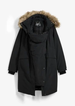 bonprix bonprix Abrigo premamá impermeable y cortavientos 3 en 1 con inserto de porteo Negro New