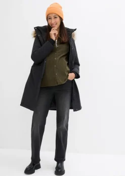 bonprix bonprix Abrigo premamá impermeable y cortavientos 3 en 1 con inserto de porteo Negro New