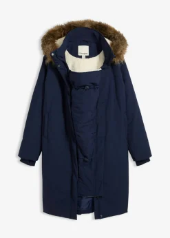 bonprix bonprix Abrigo premamá y de porteo, guateado, 3 en 1 Azul marino-beige Discount