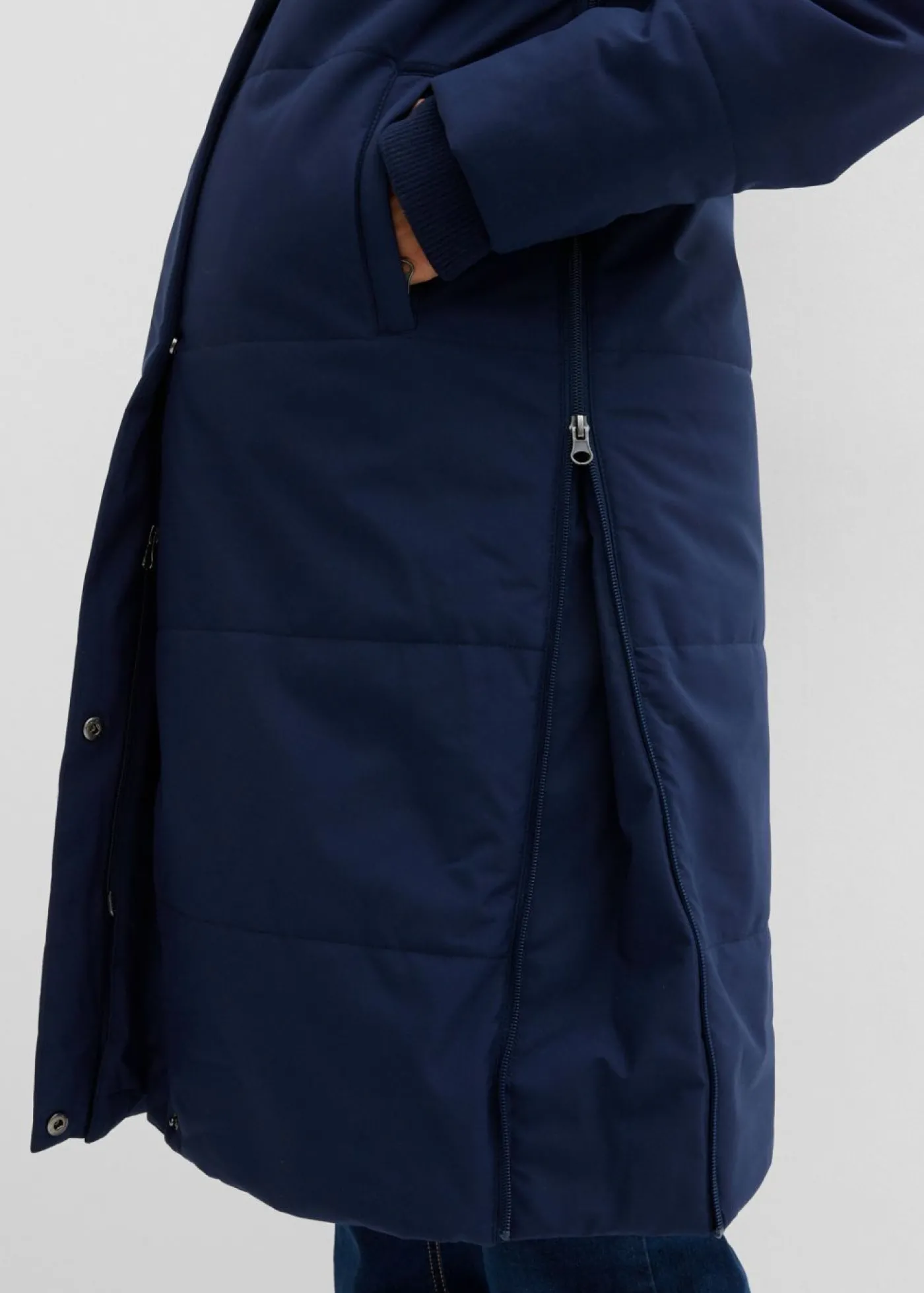 bonprix bonprix Abrigo premamá y de porteo, guateado, 3 en 1 Azul marino-beige Discount