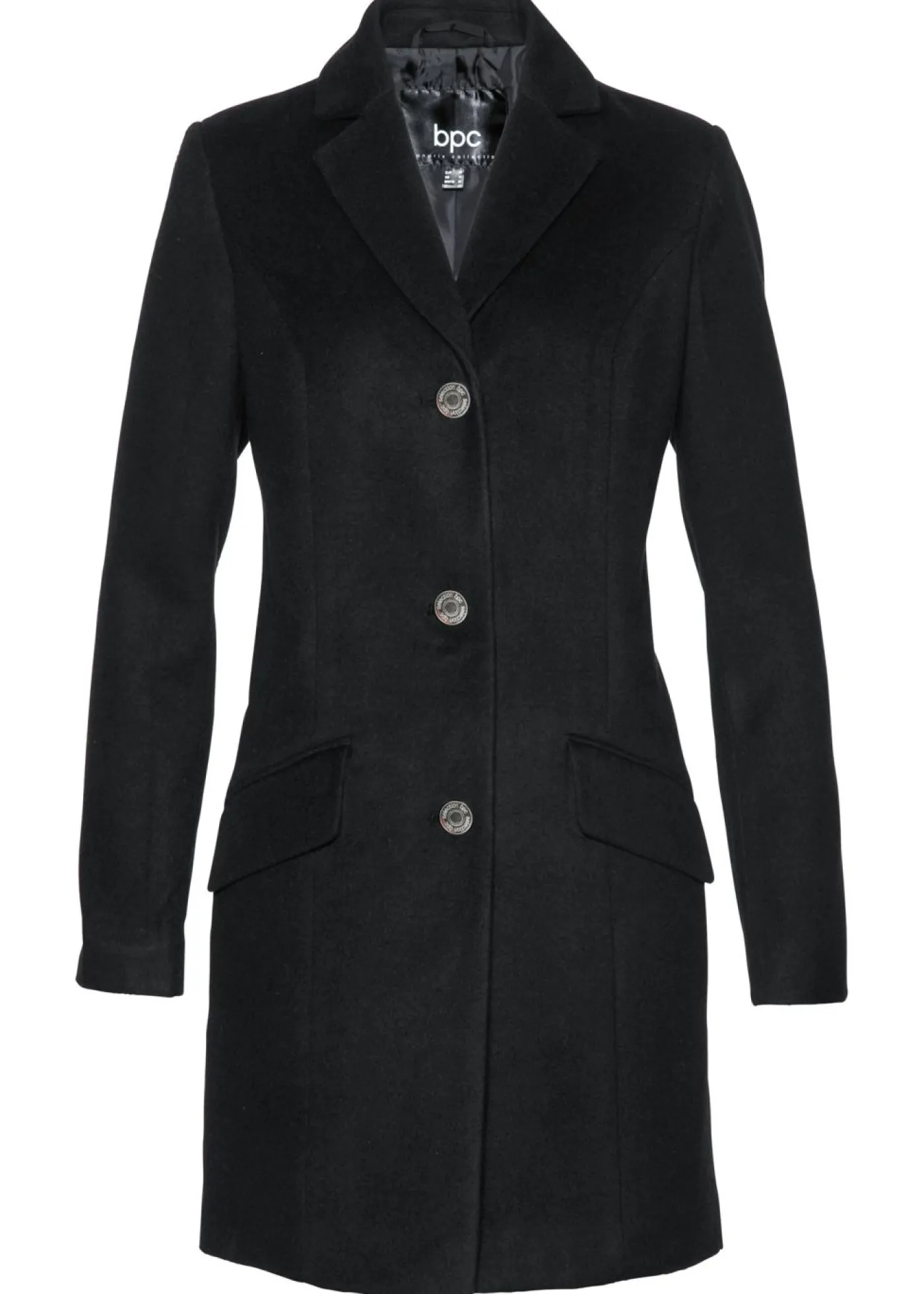 bonprix bonprix Abrigo tipo americana Negro Online