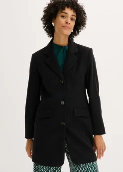 bonprix bonprix Abrigo tipo americana Negro Online