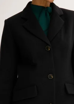 bonprix bonprix Abrigo tipo americana Negro Online