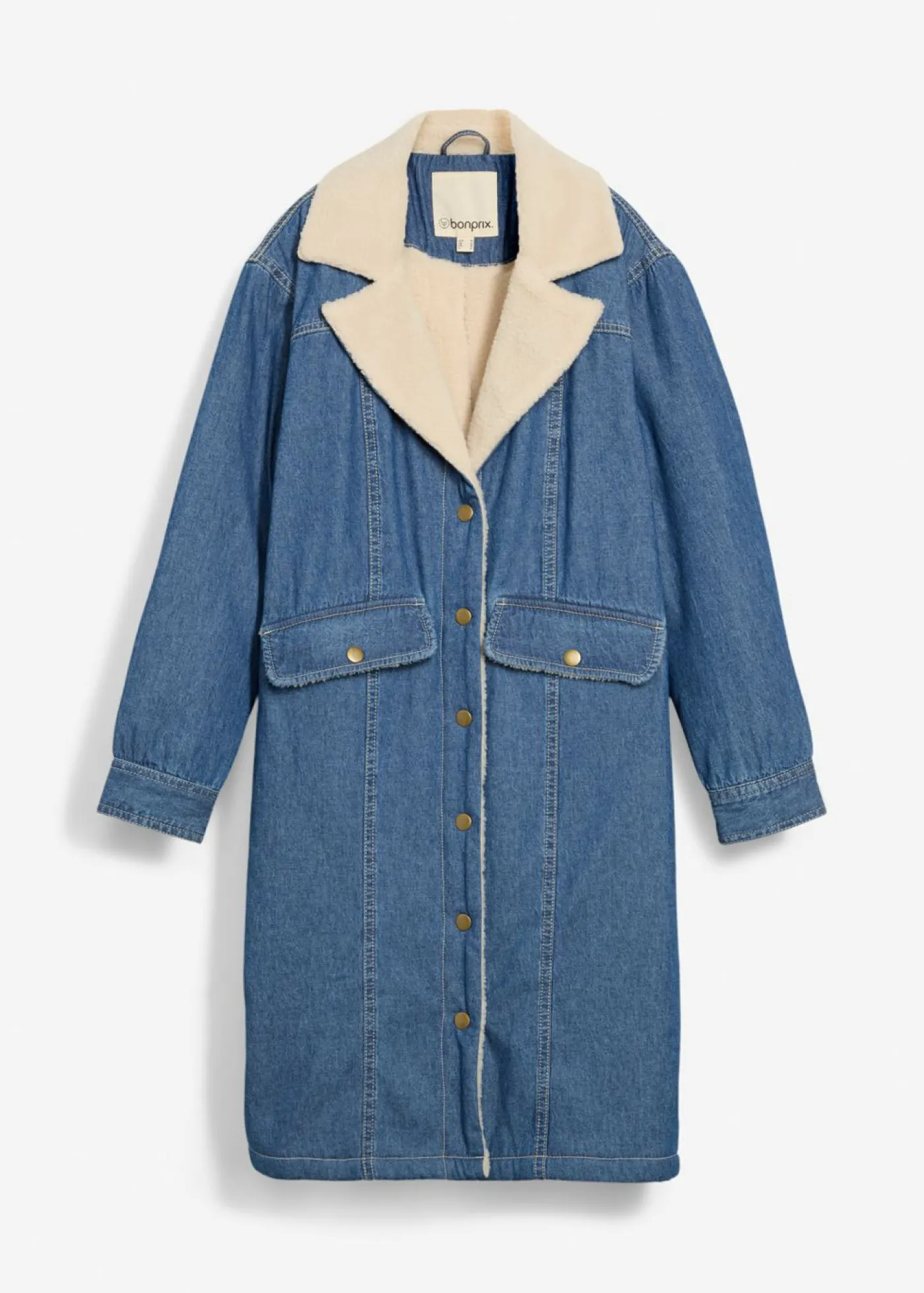 bonprix bonprix Abrigo vaquero de invierno con forro cálido Denim usado Clearance