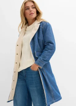 bonprix bonprix Abrigo vaquero de invierno con forro cálido Denim usado Clearance