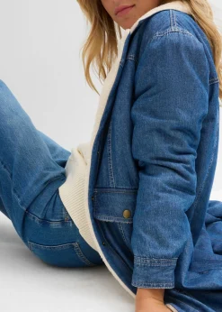 bonprix bonprix Abrigo vaquero de invierno con forro cálido Denim usado Clearance