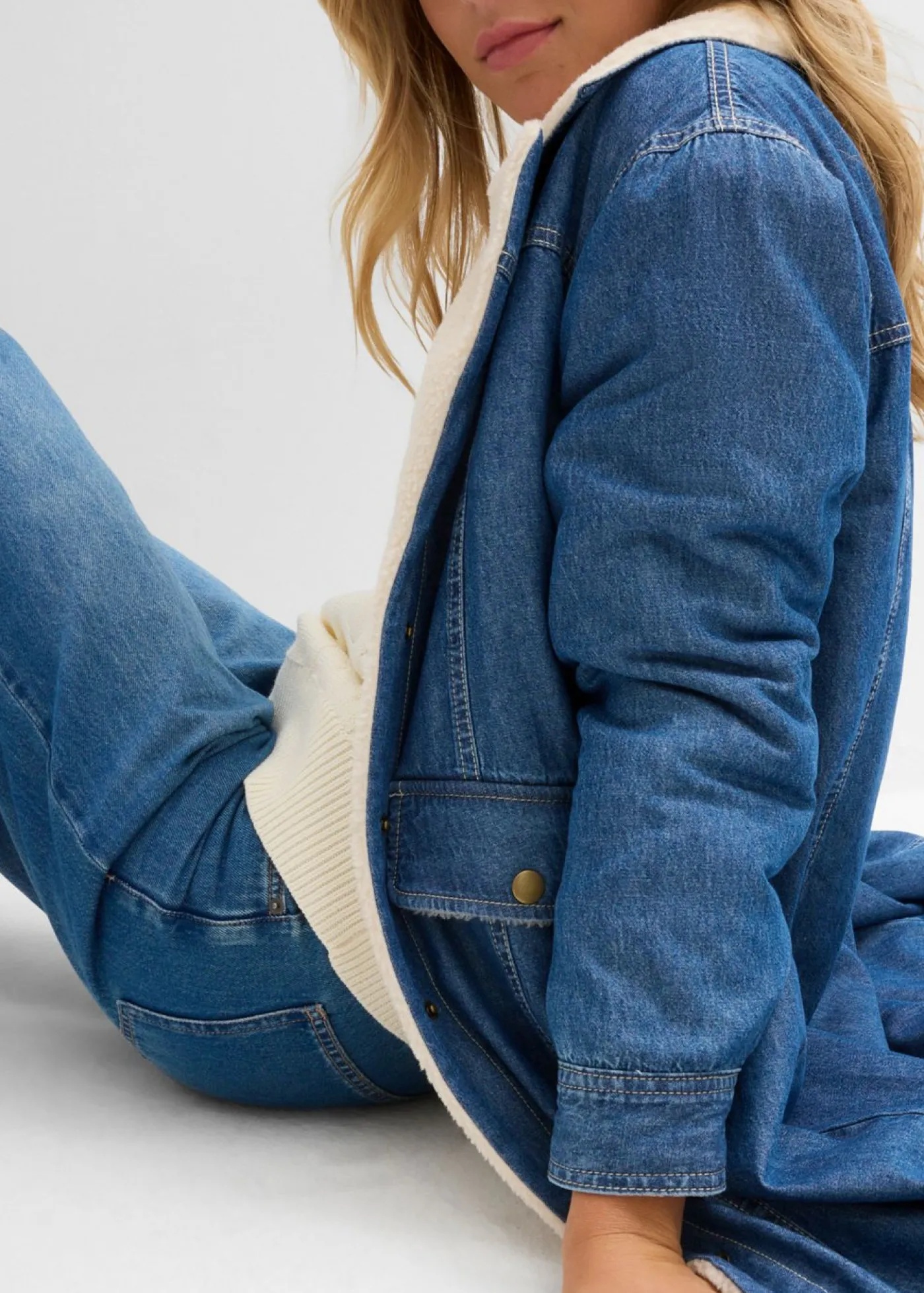 bonprix bonprix Abrigo vaquero de invierno con forro cálido Denim usado Clearance