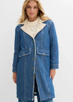 bonprix bonprix Abrigo vaquero de invierno con forro cálido Denim usado Clearance