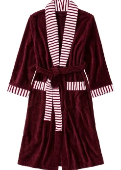 bonprix bonprix Albornoz de rizo de algodón Rojo oscuro-blanco de rayas Clearance