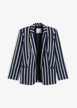 bonprix bonprix Americana Azul marino-blanco lana de rayas