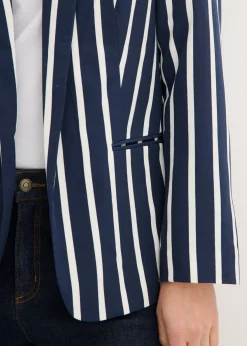 bonprix bonprix Americana Azul marino-blanco lana de rayas