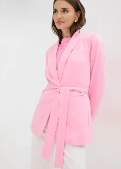 bonprix bonprix Americana con cinturón Rosa Discount