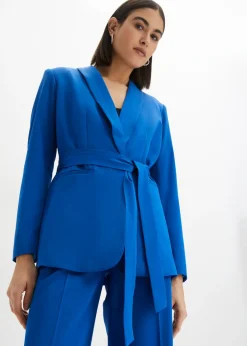 bonprix bonprix Americana con cinturón Azul ártico Sale