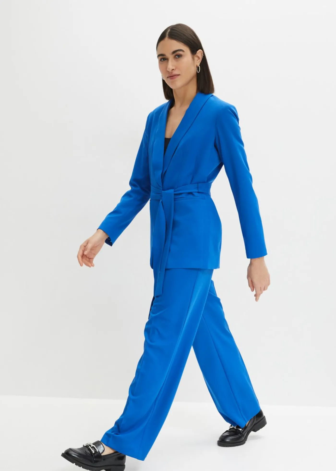 bonprix bonprix Americana con cinturón Azul ártico Sale