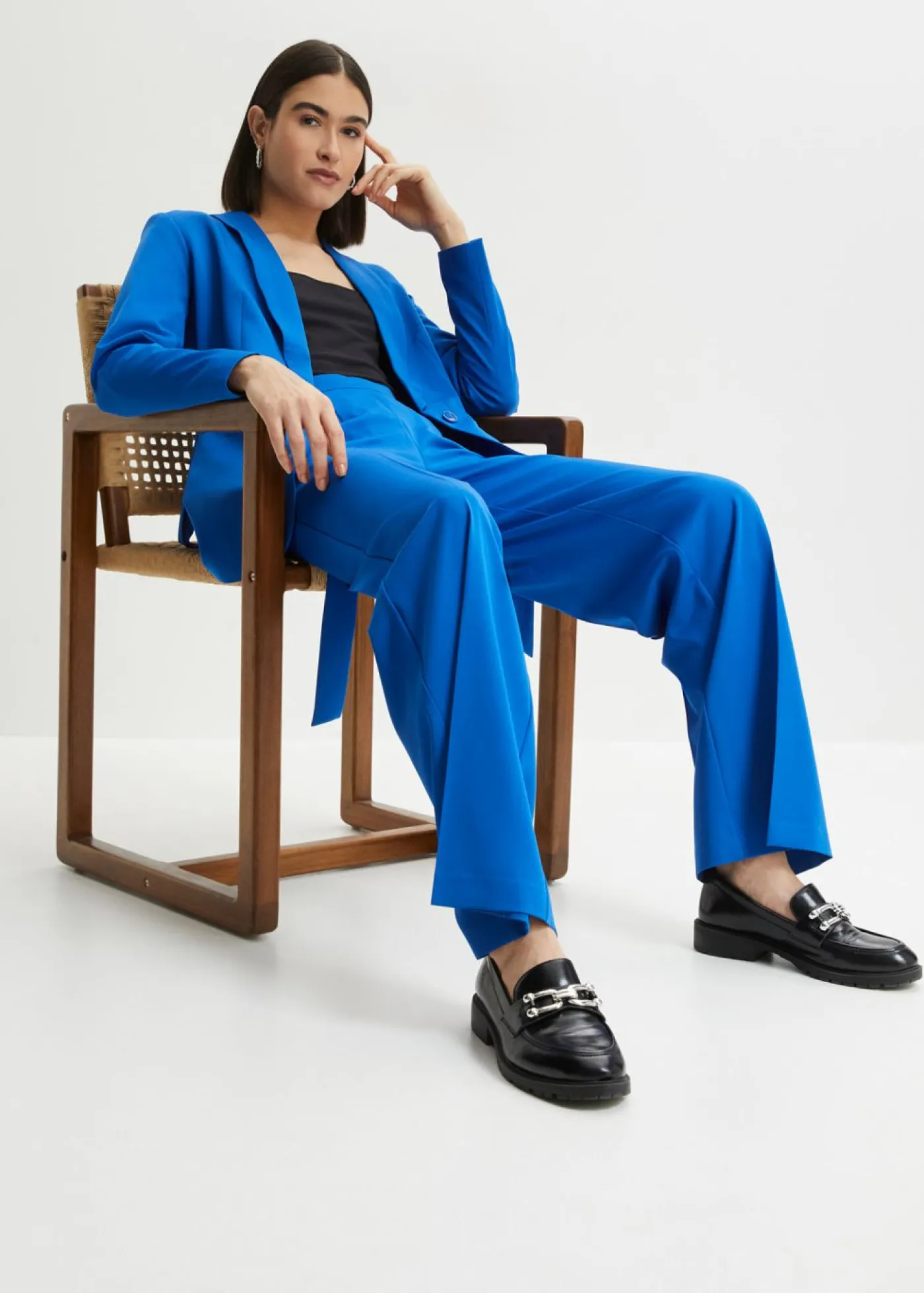 bonprix bonprix Americana con cinturón Azul ártico Sale