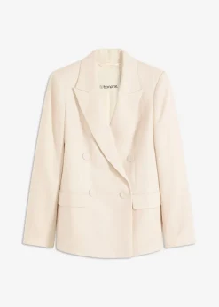 bonprix bonprix Americana con lyocell y efecto arrugado Beige natural New