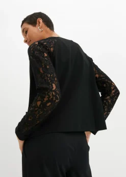 bonprix bonprix Americana con mangas de encaje Negro Sale