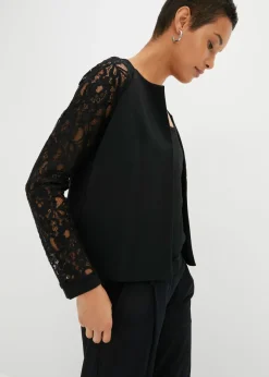 bonprix bonprix Americana con mangas de encaje Negro Sale